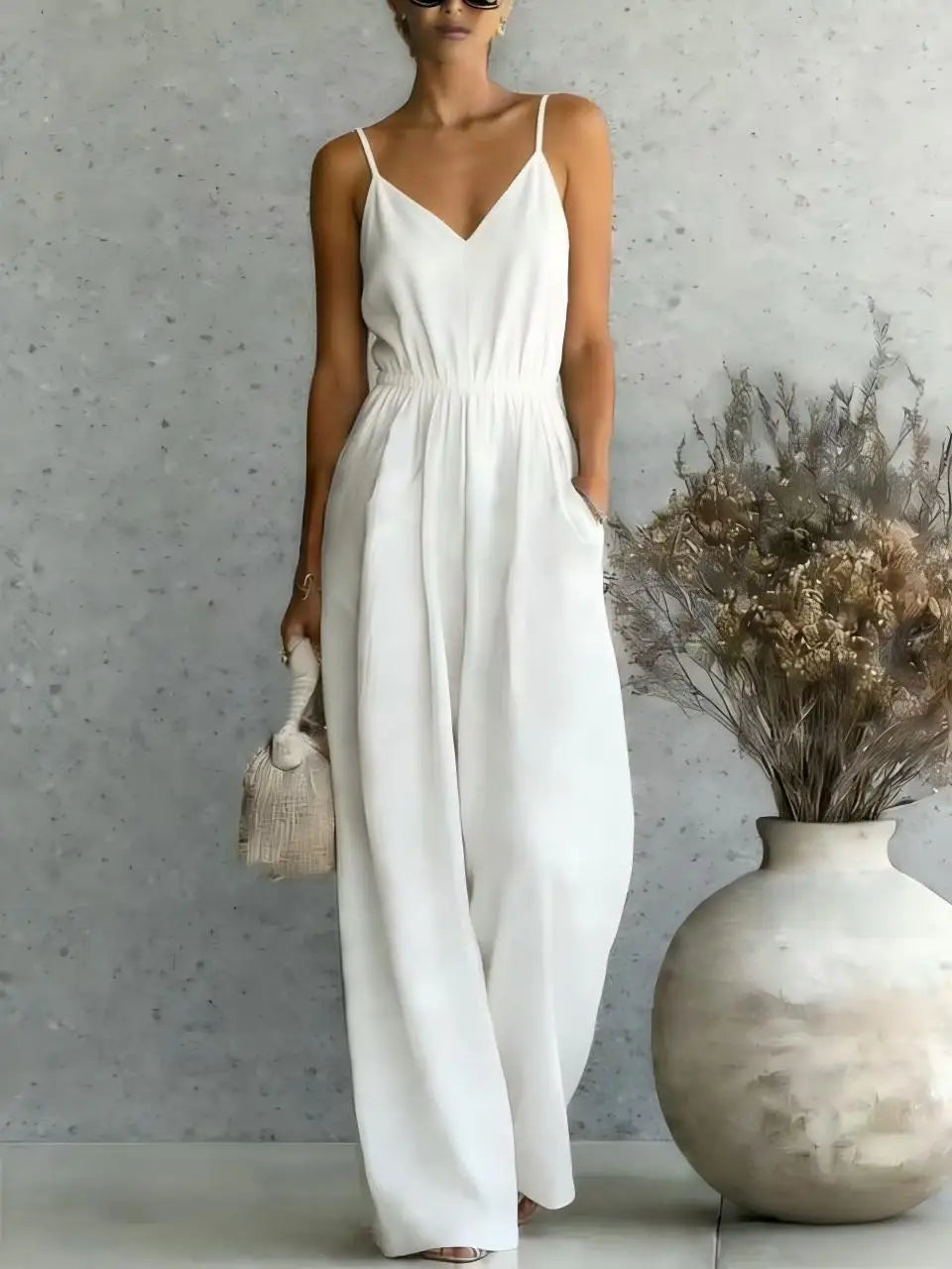 Women's Wide Leg Casual Jumpsuit