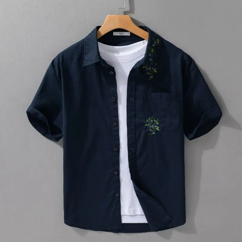 Women's Casual Embroidered Button Shirt