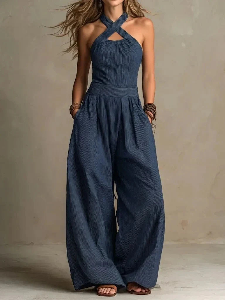 Women's Halter Wide Leg Jumpsuit
