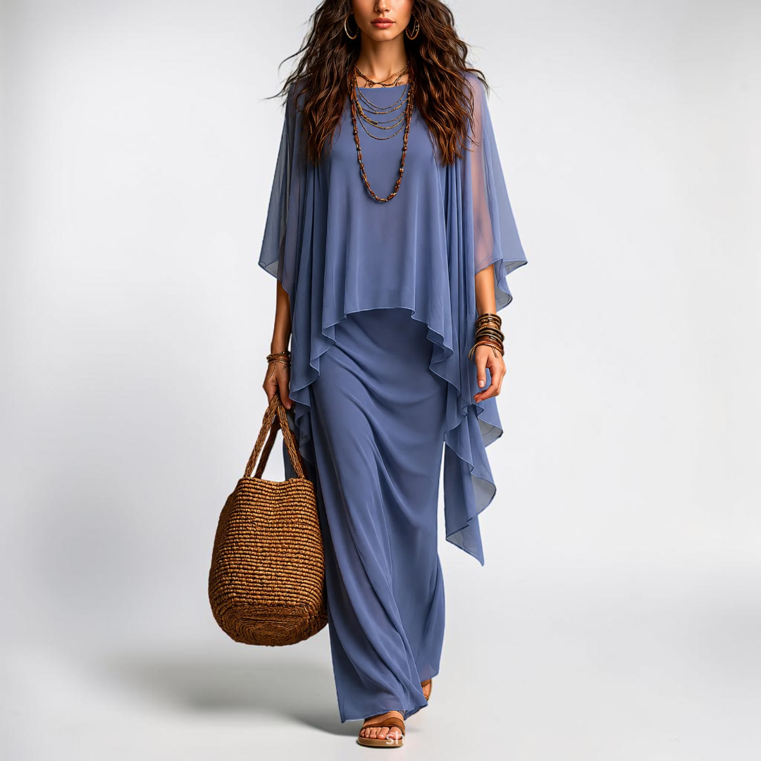 Women's Chiffon Overlay Two Piece Set