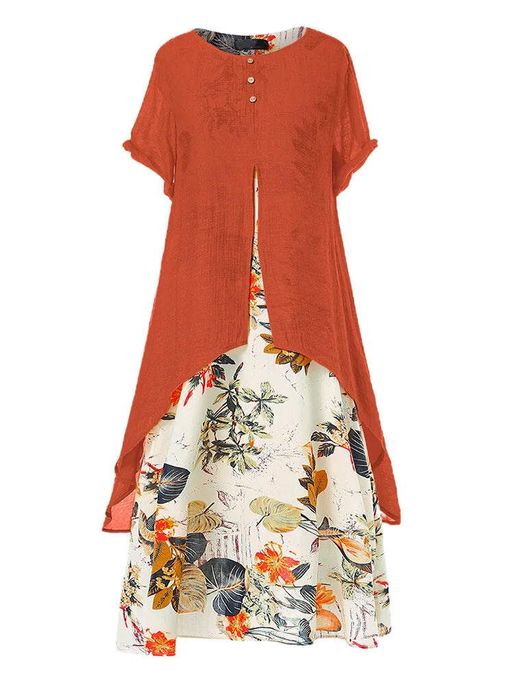 Women's Floral Patchwork Maxi Dress