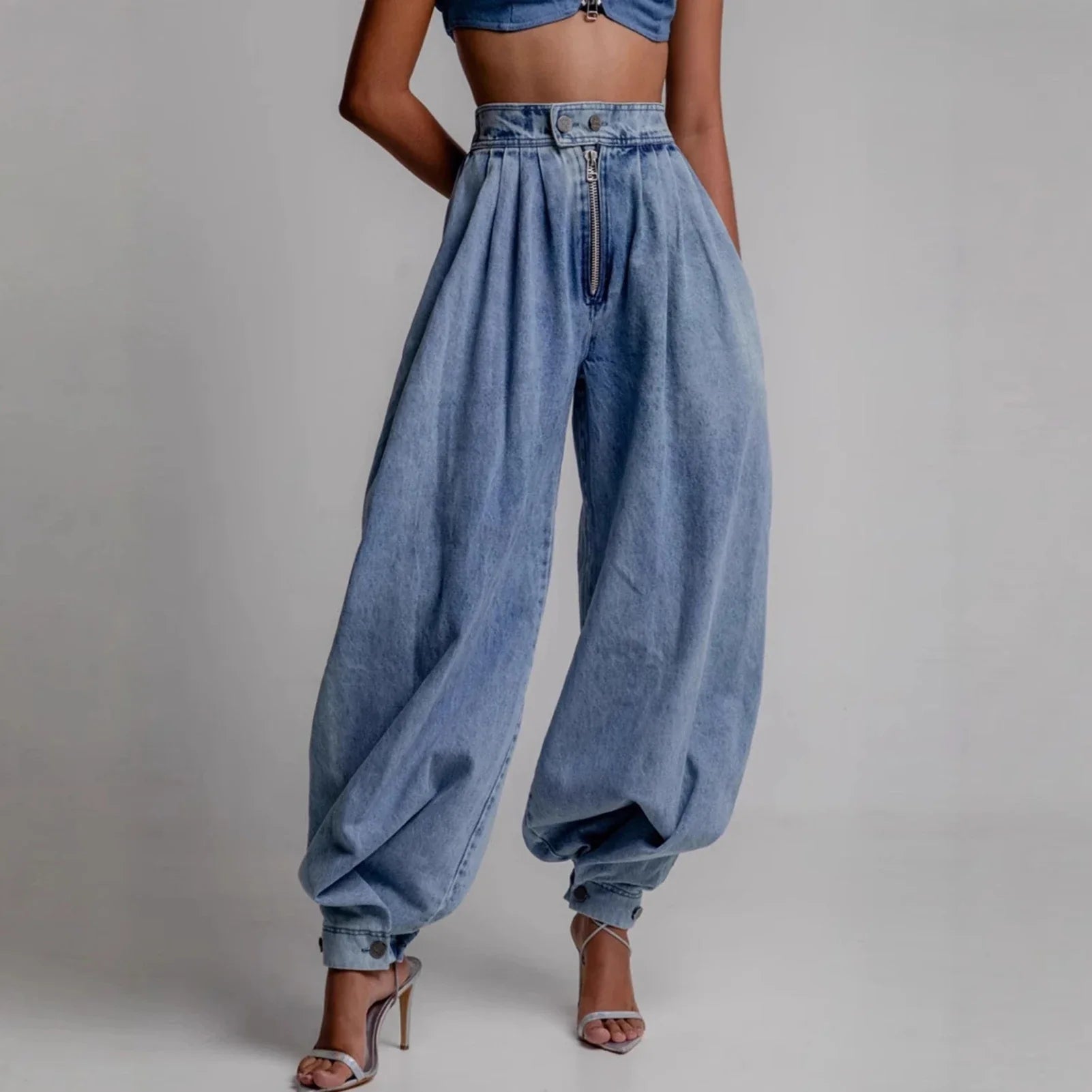Women's Baggy Barrel Leg Jeans