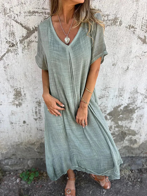 Women's Casual V Neck Maxi Dress