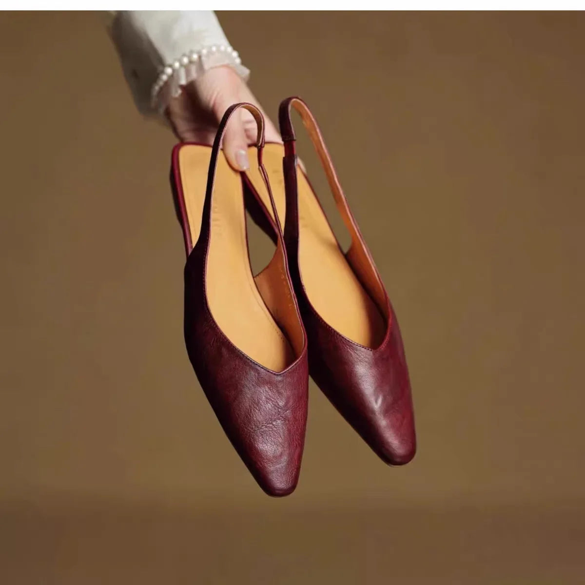 Women's Genuine Leather Pointed Toe Flats