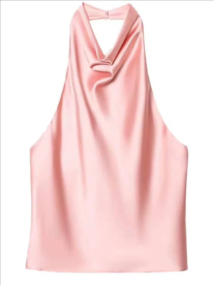 Women's Satin Halter Blouse