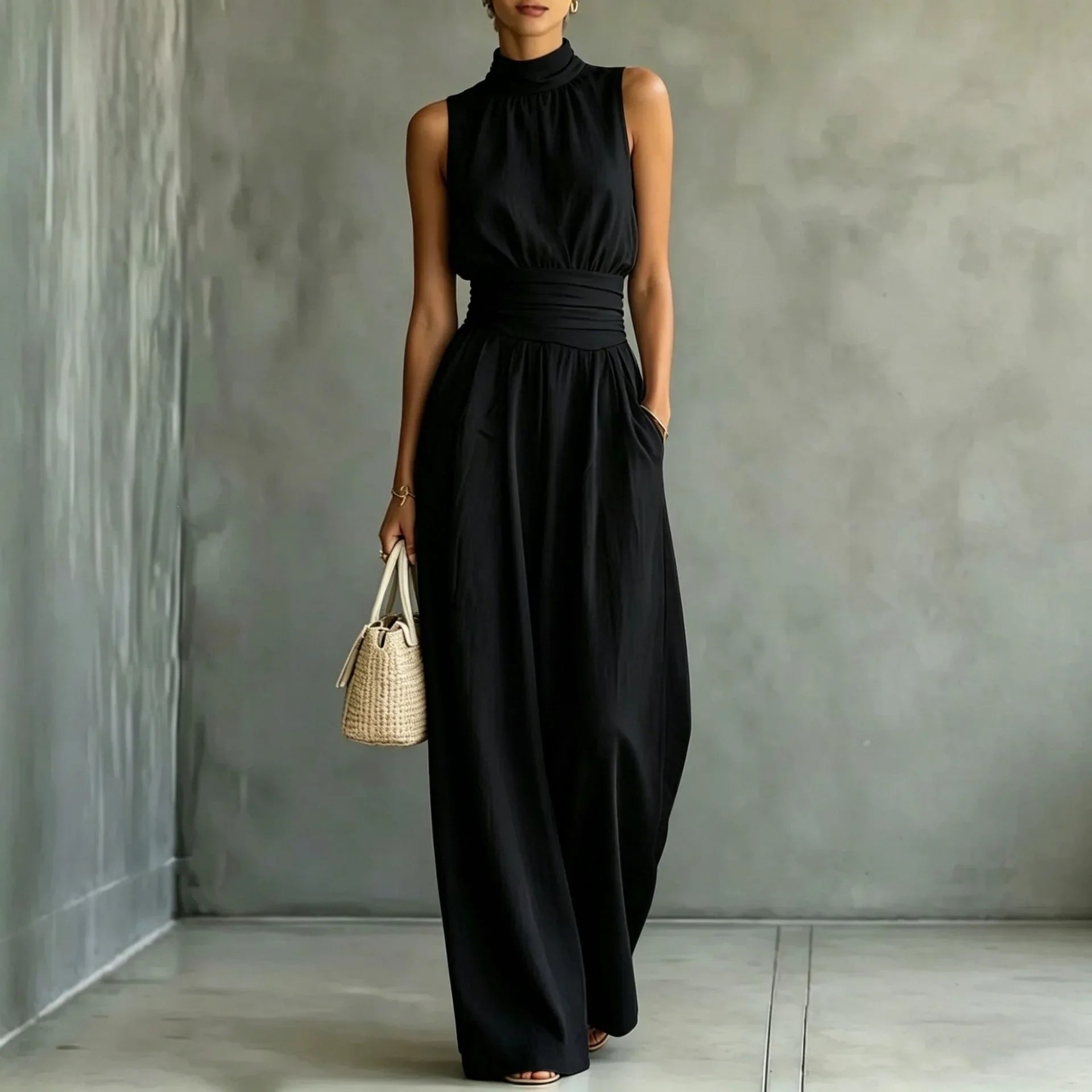 Women's Sleeveless Wide Leg Jumpsuit