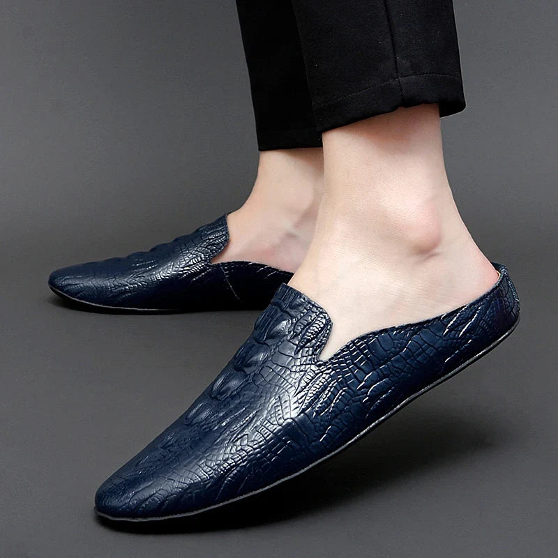 Women's Crocodile Mule Loafers
