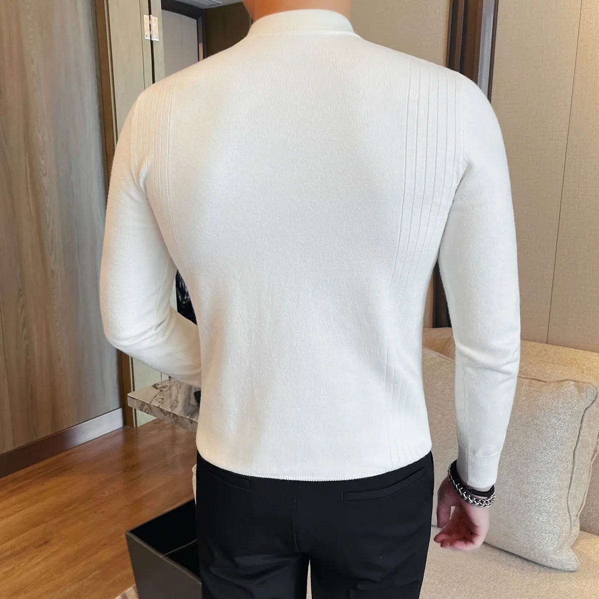 Slim Fit Long-Sleeve Knit Sweater