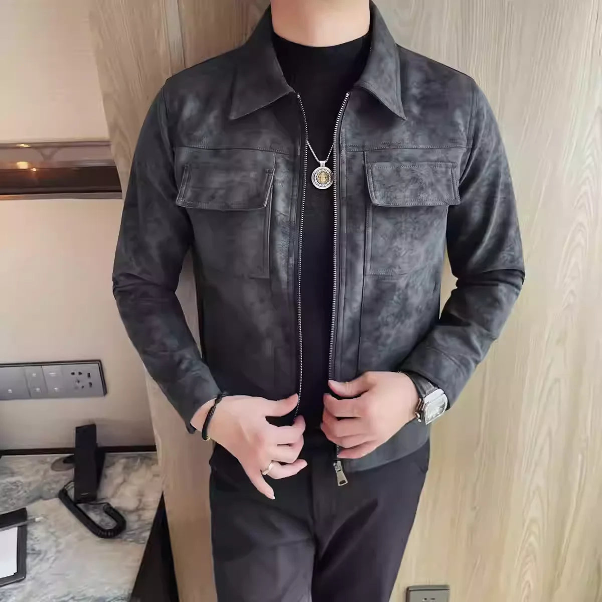 Slim Fit Leather Jacket