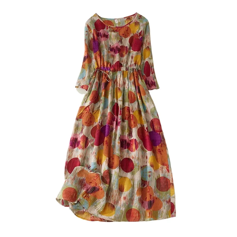 Women's Polka Dot Midi Dress