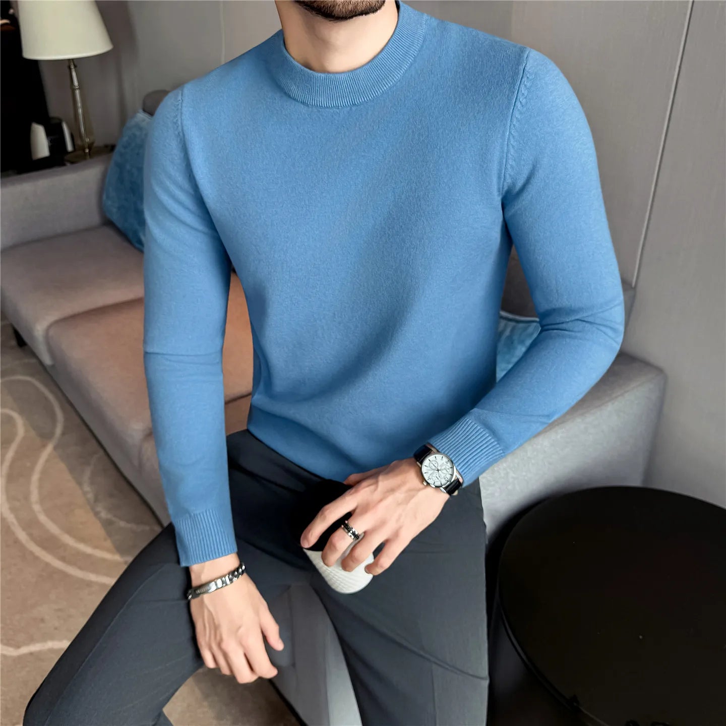 Slim Fit Long-Sleeve Knit Sweater
