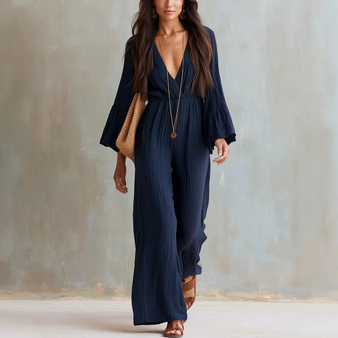 Women's Boho Wide Leg Jumpsuit