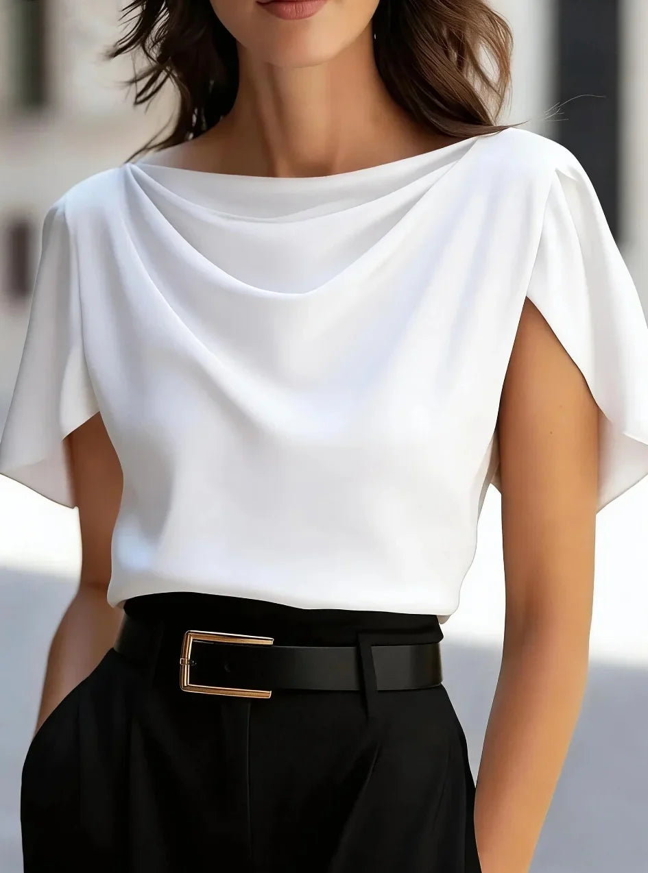 Women's Draped Cowl Neck Blouse