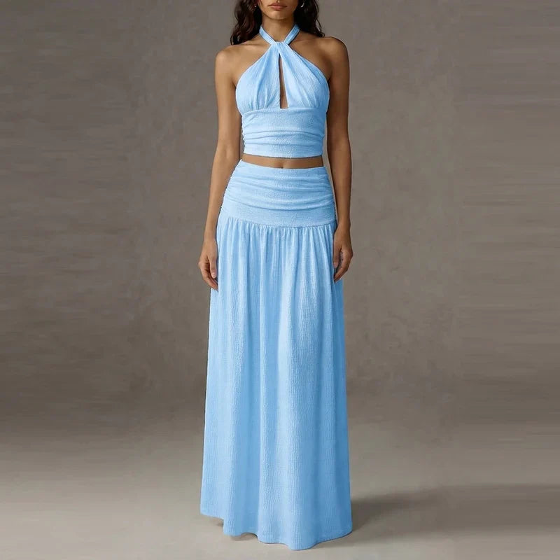 Women's Halter Neck Skirt Set