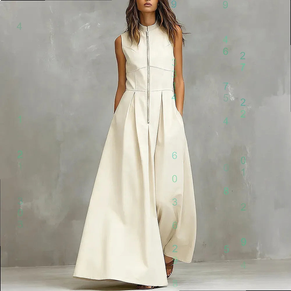 Women's Elegant Pocket Zip Jumpsuit