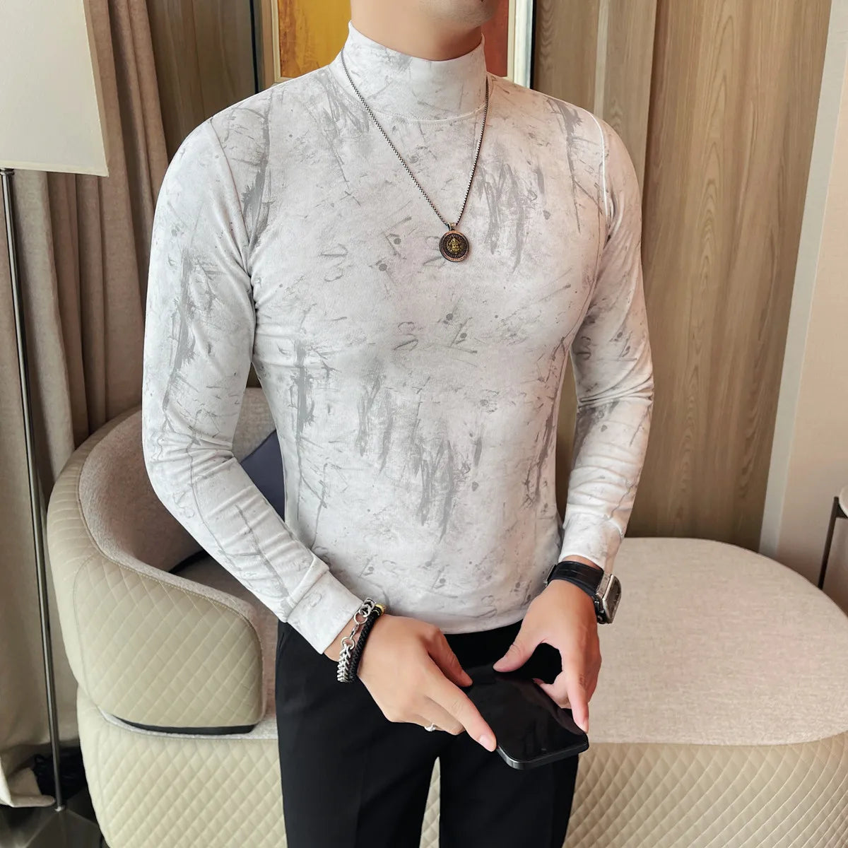Slim Fit Tie-Dye Long-Sleeve T-Shirt