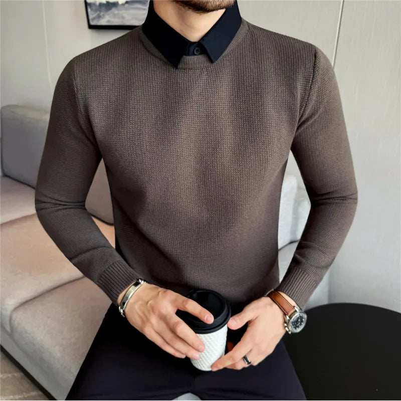 Slim Fit Long-Sleeve Knit Sweater