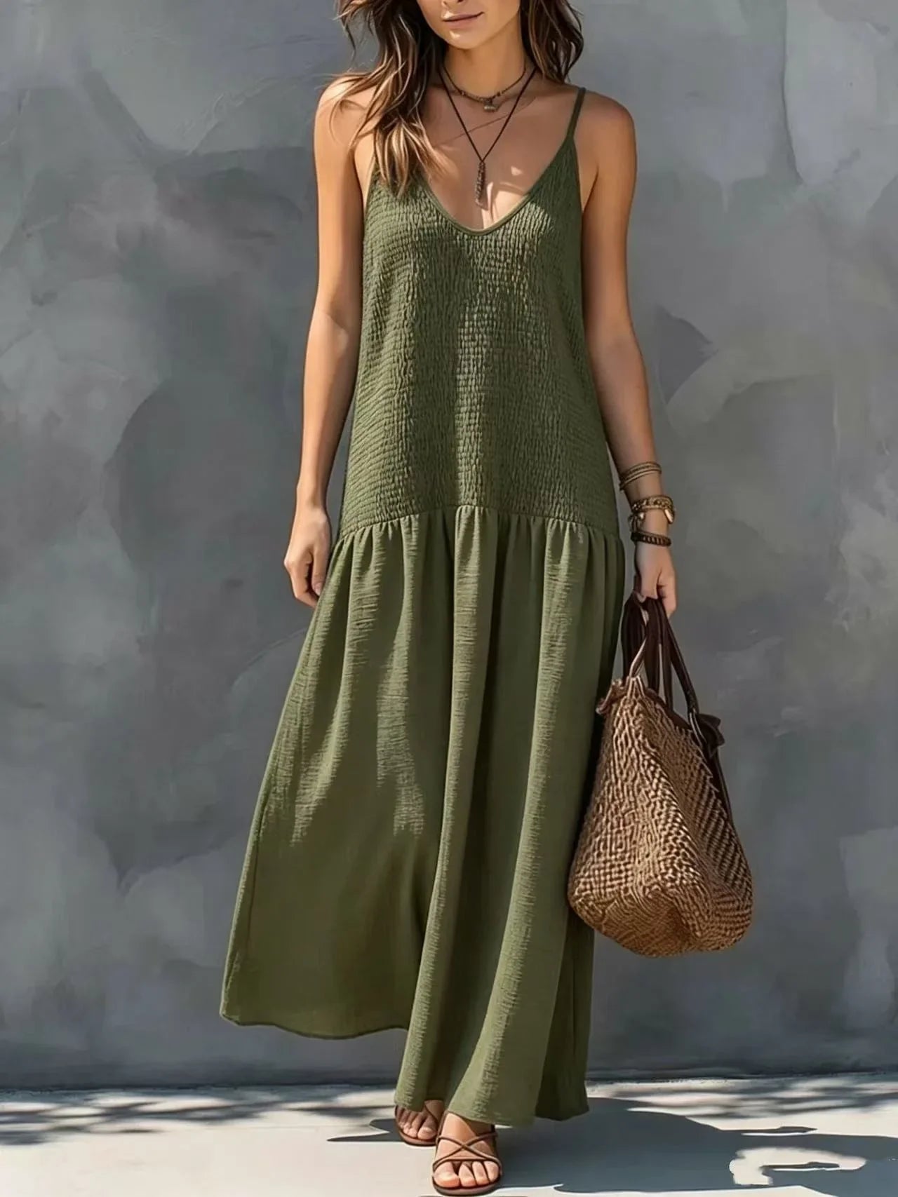 Women's Tiered Relaxed Maxi Dress