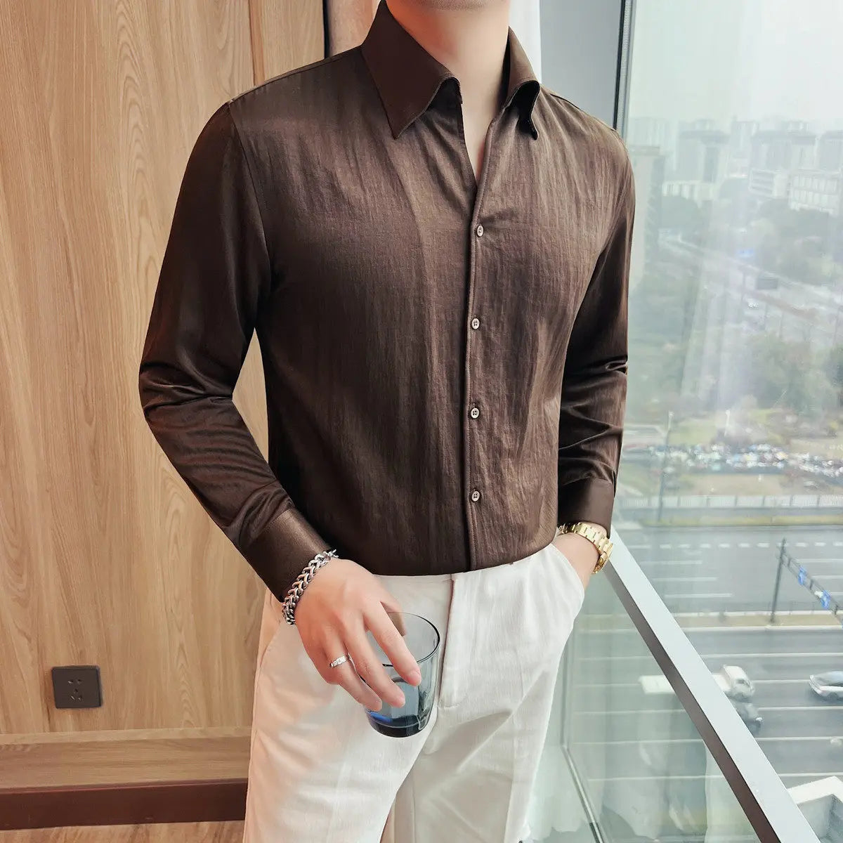 Slim Fit Long-Sleeve Dress Shirt