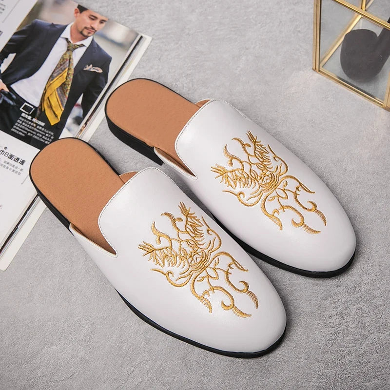 Women's Embroidered Mule Loafers