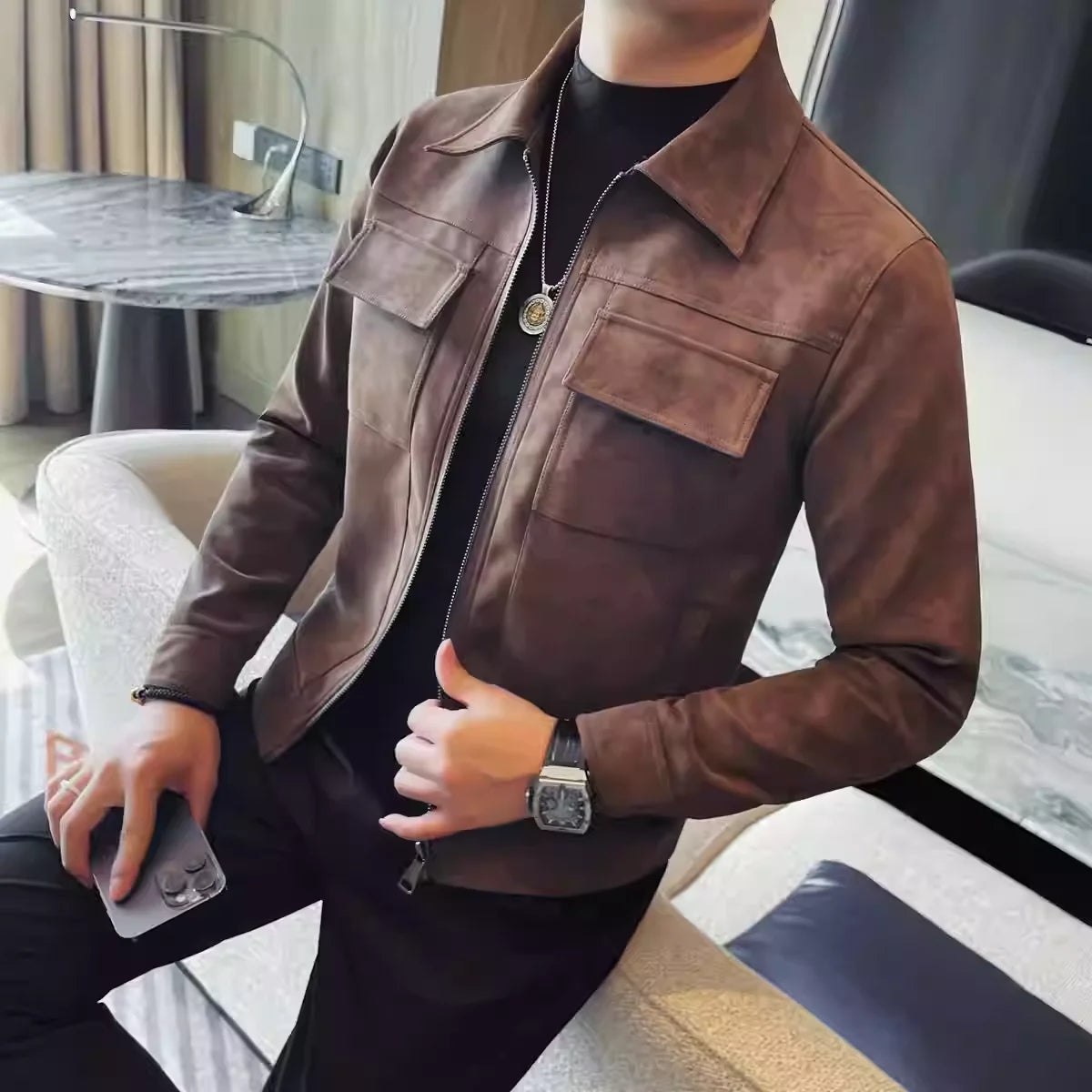 Slim Fit Leather Jacket