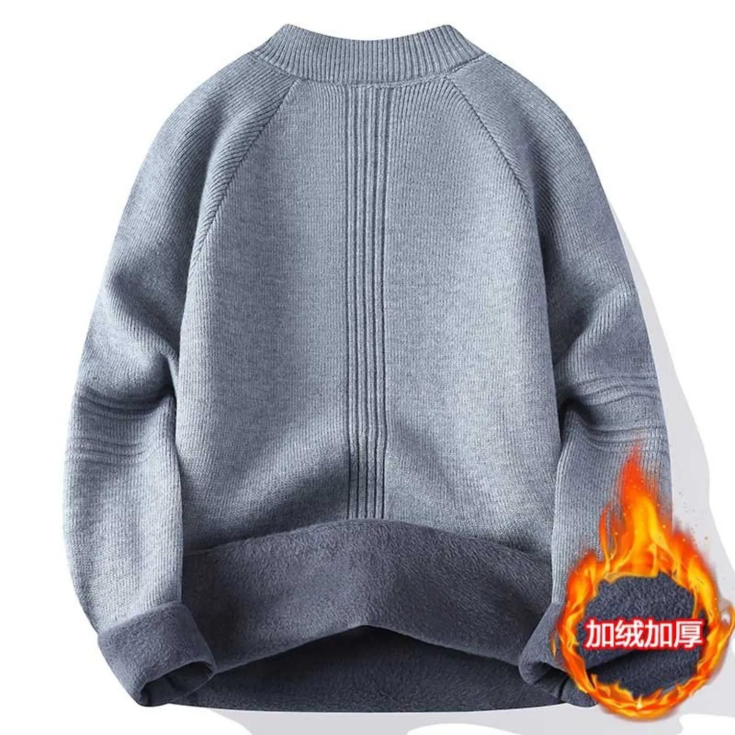 Relaxed Fit Long-Sleeve Knit Sweater