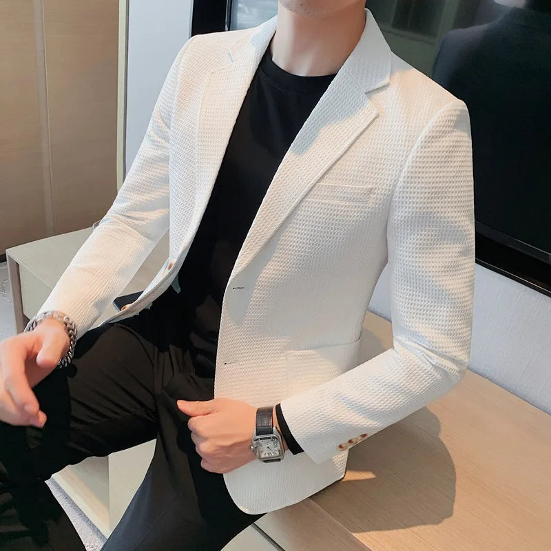 Slim Fit Waffle Blazer
