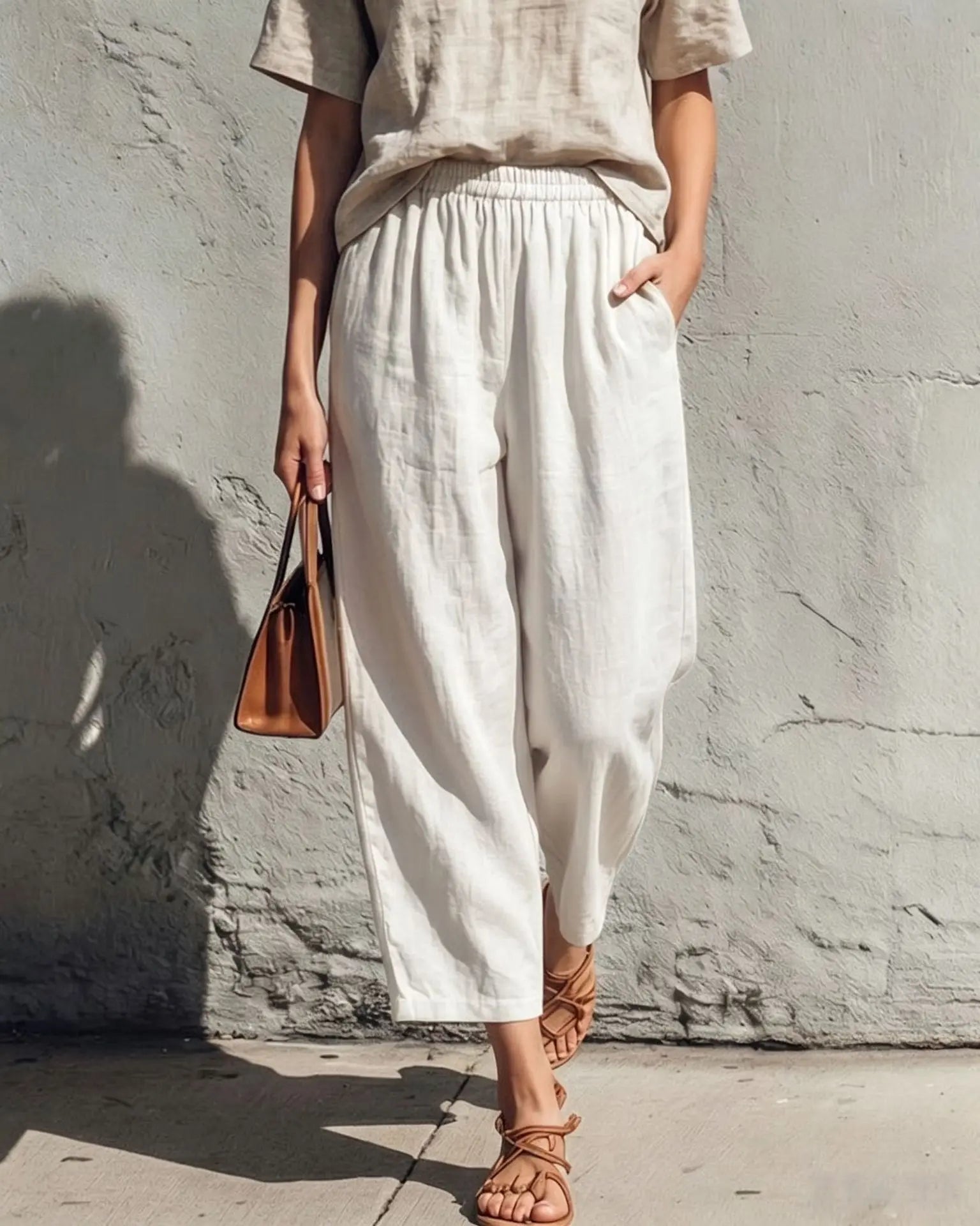 Women's Wide Leg Linen Pants