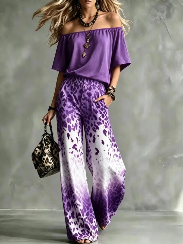 Women's Off Shoulder Trouser Set