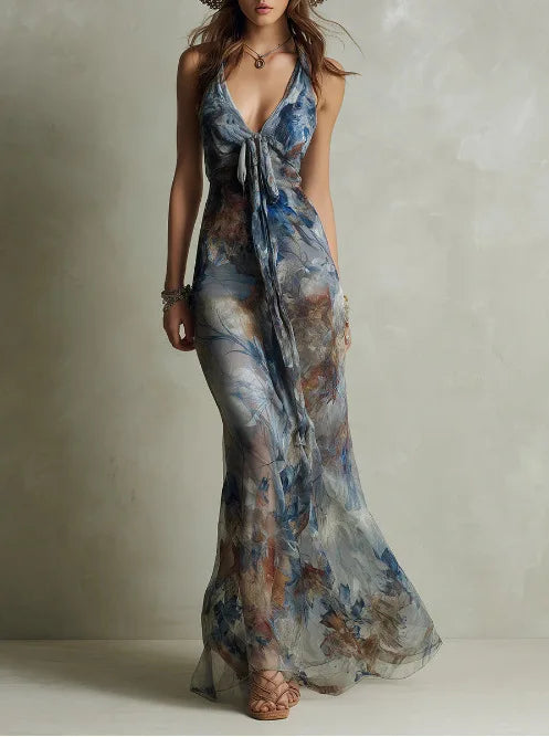 Women's Elegant Floral Maxi Dress