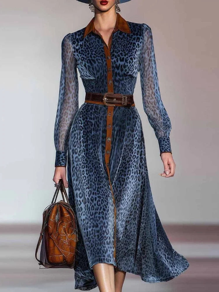 Women's Printed Mesh Midi Dress