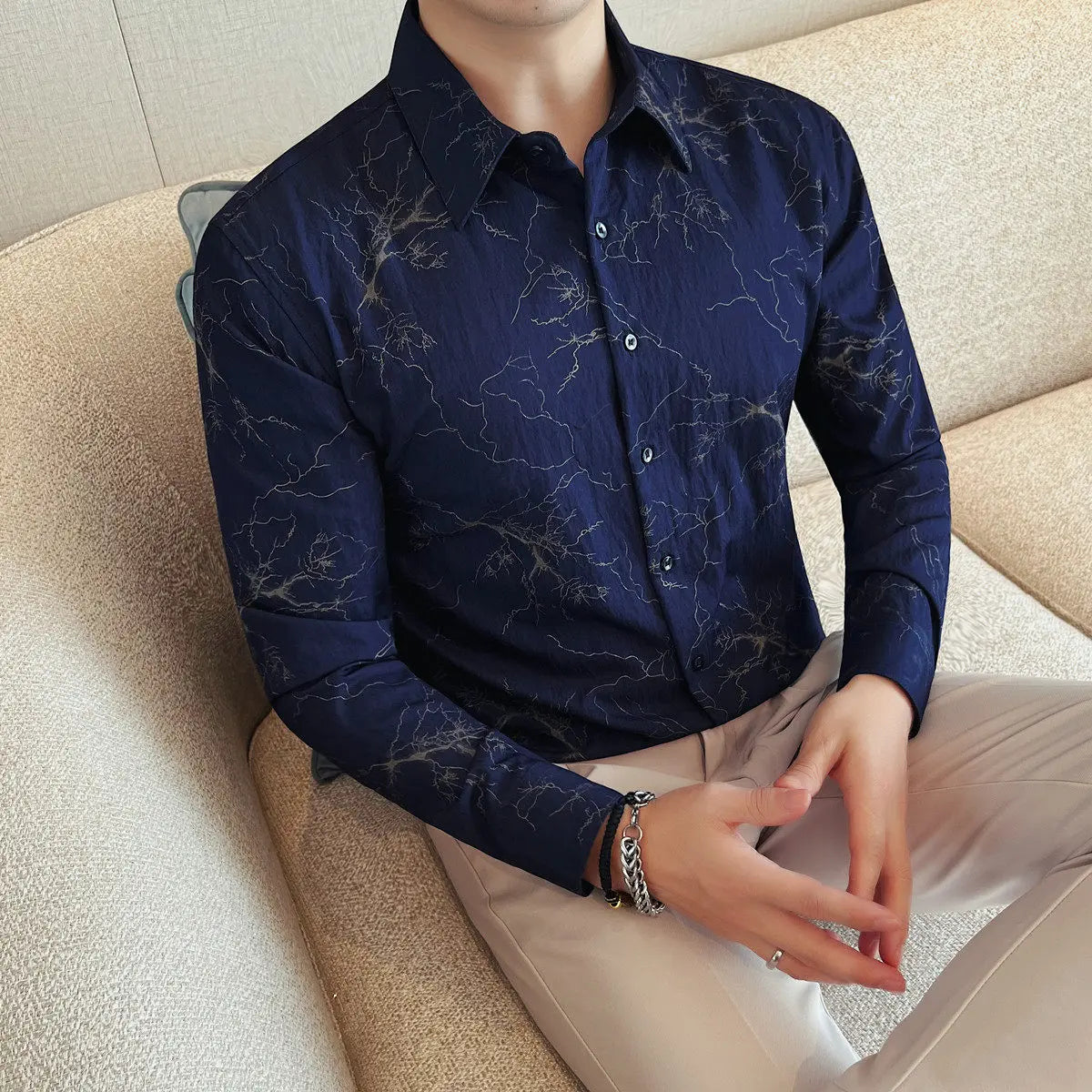 Slim Fit Printed Long-Sleeve T-Shirt