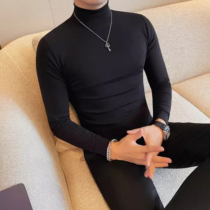 Slim Fit Long-Sleeve Turtleneck T-Shirt