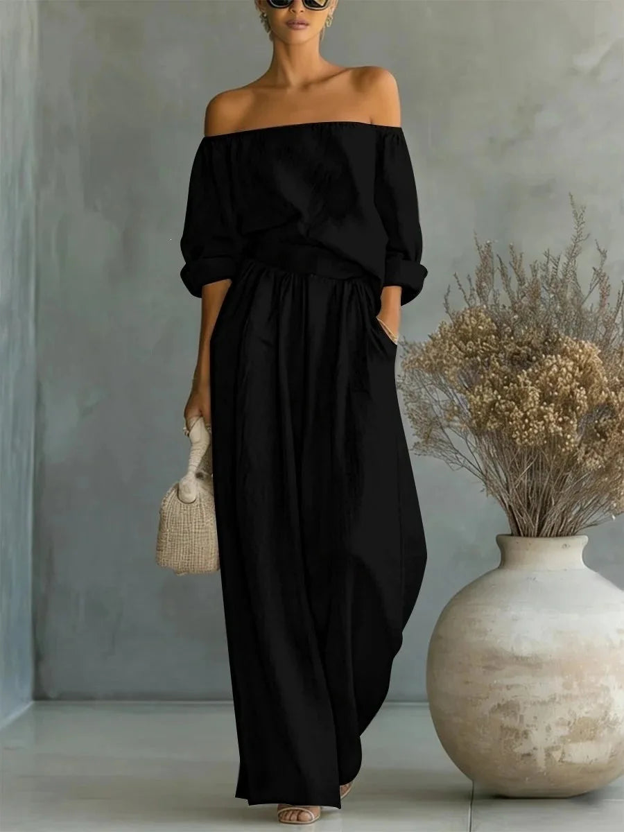 Women's Off Shoulder Trouser Set