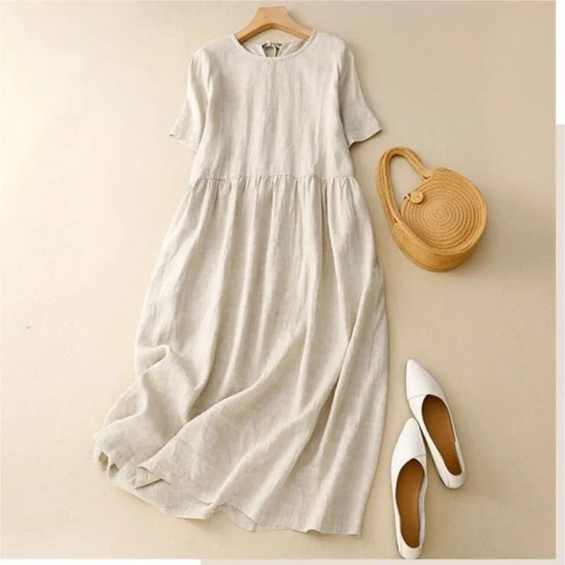 Women's Relaxed Cotton Midi Dress