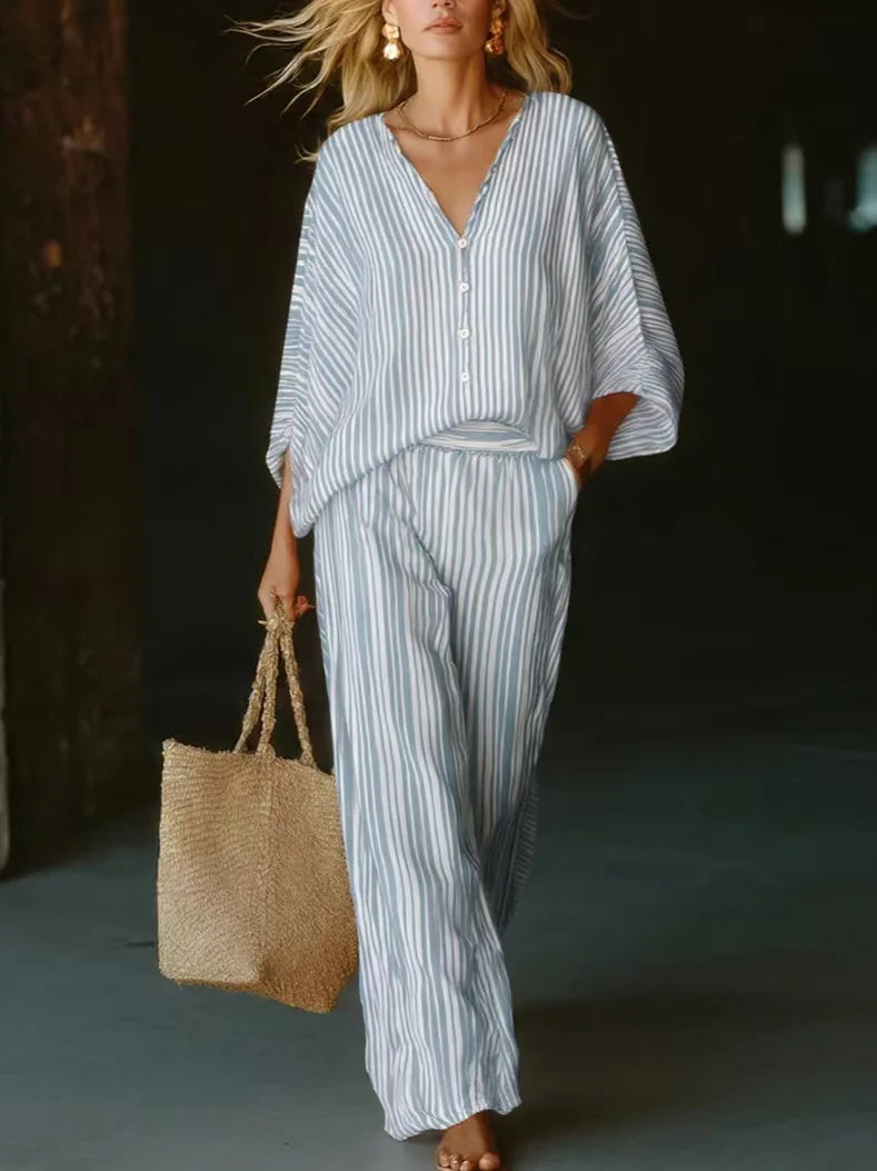 Women's Striped Matching Set