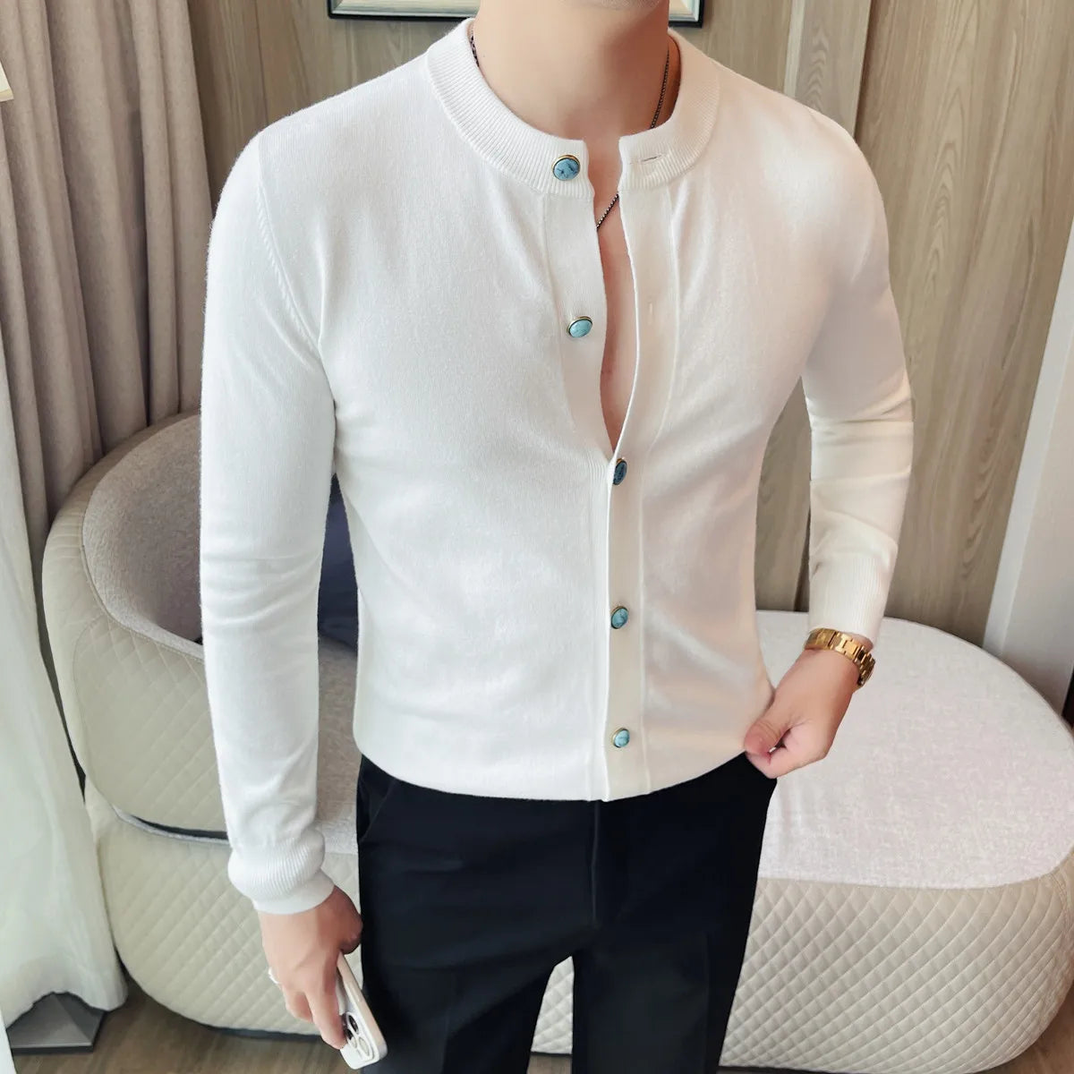 Slim Fit Long-Sleeve Cardigan
