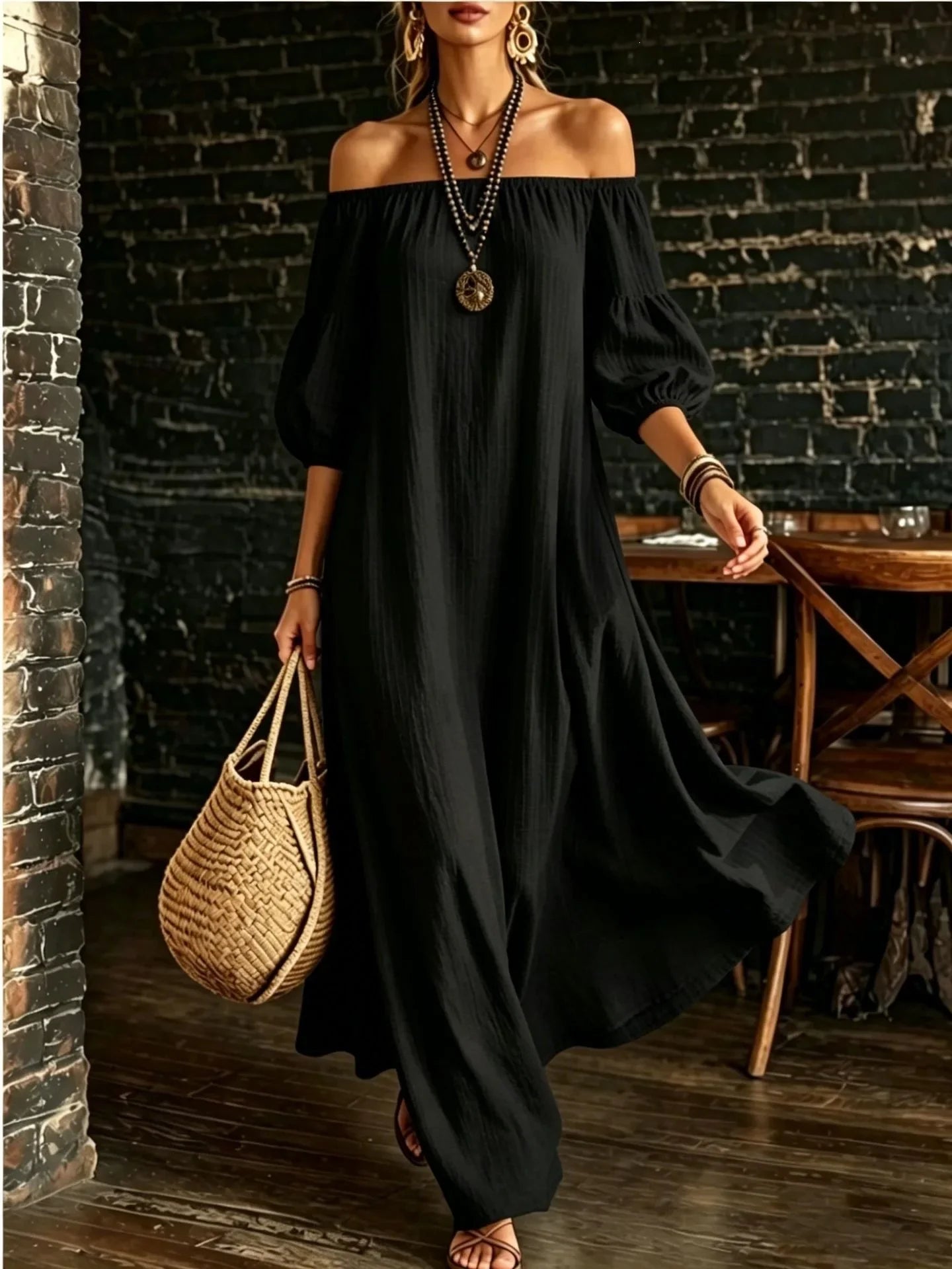Women's Off Shoulder Maxi Dress