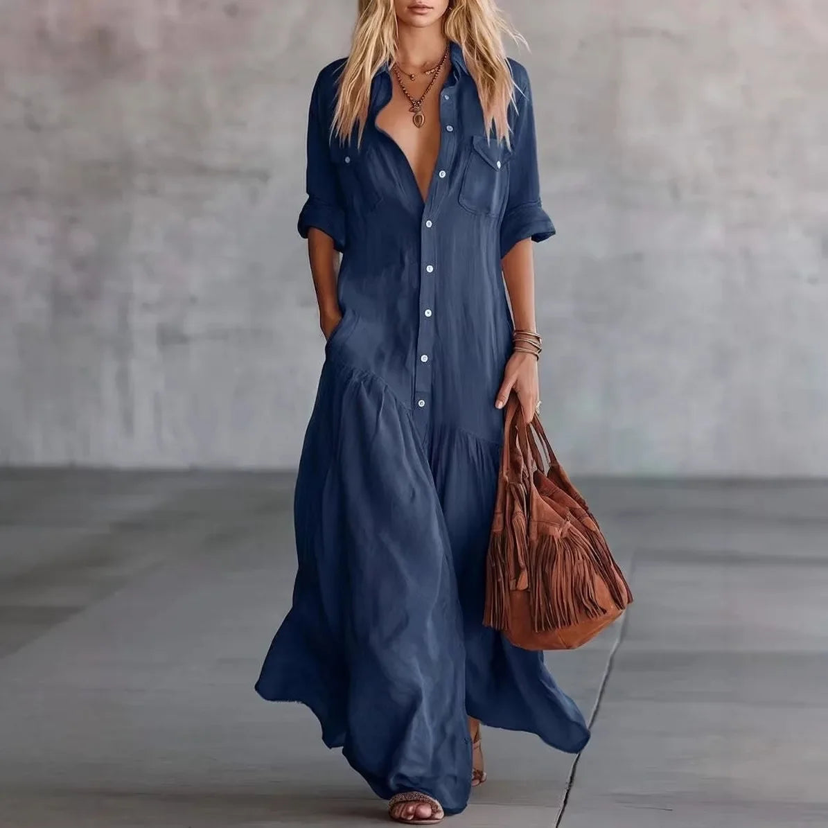 Women's Loose Tiered Long Dress