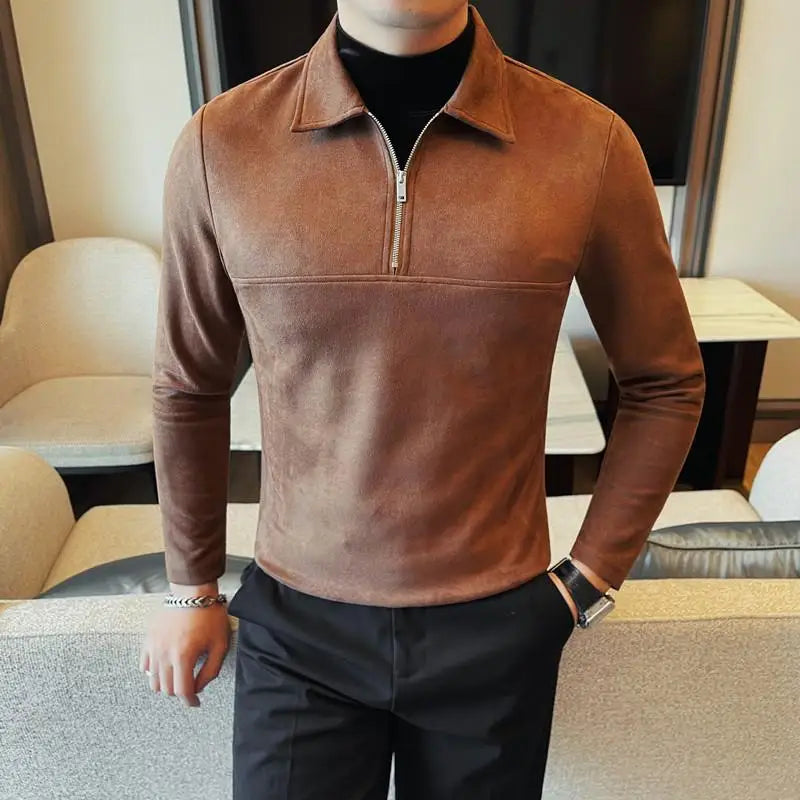 Slim Fit Long-Sleeve Polo Shirt