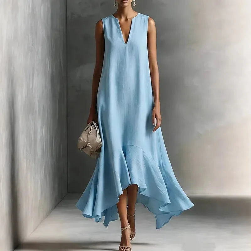 Women's V Neck Flowy Sundress