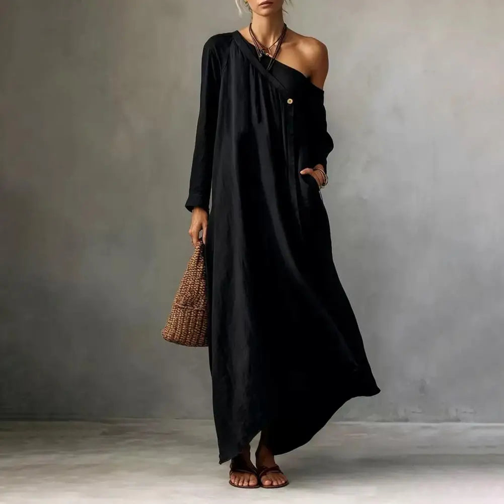 Women's One Shoulder Maxi Dress