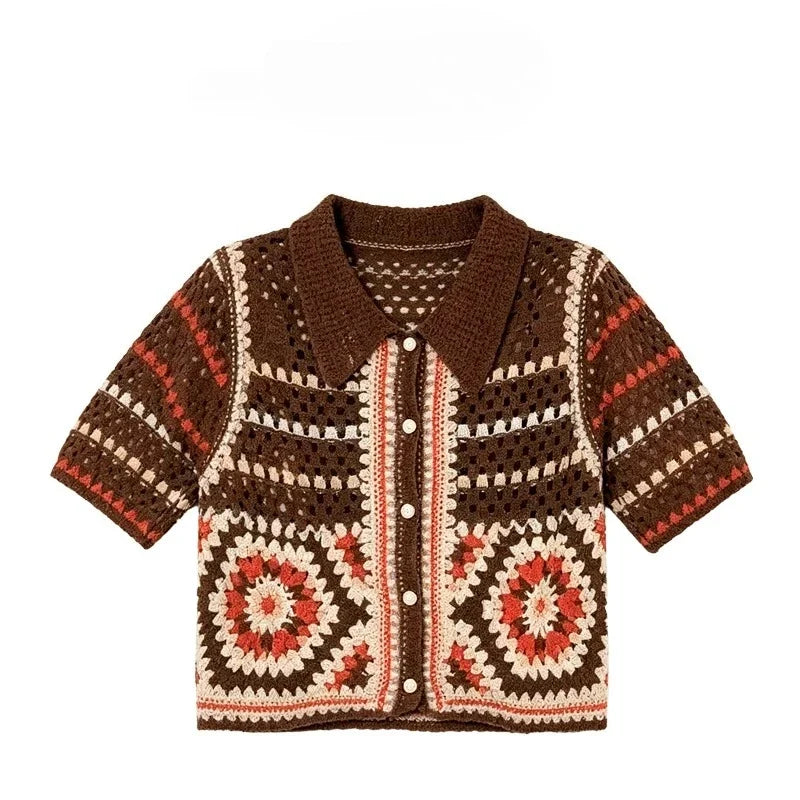 Women's Crochet Knit Cardigan
