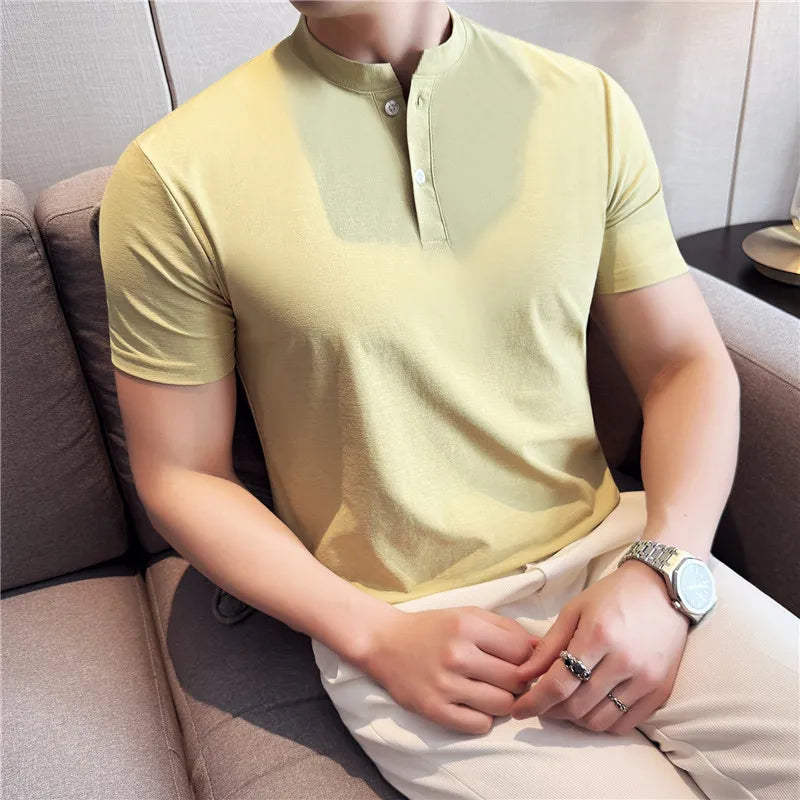 Slim Fit Short-Sleeve Knit Sweater