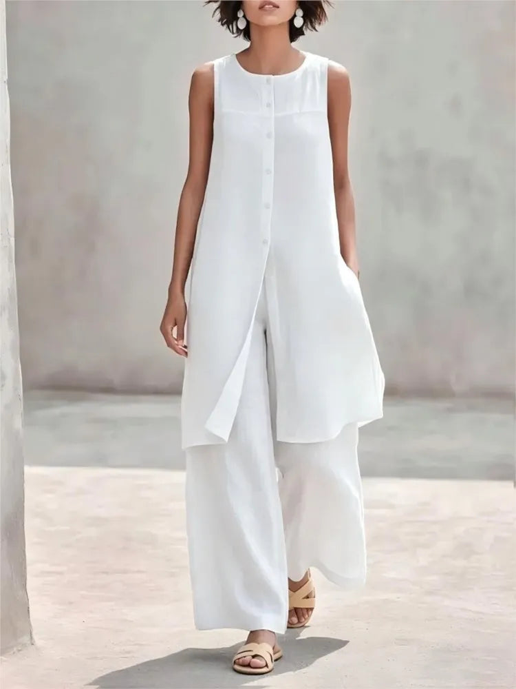 Women's Casual Layered Trouser Set