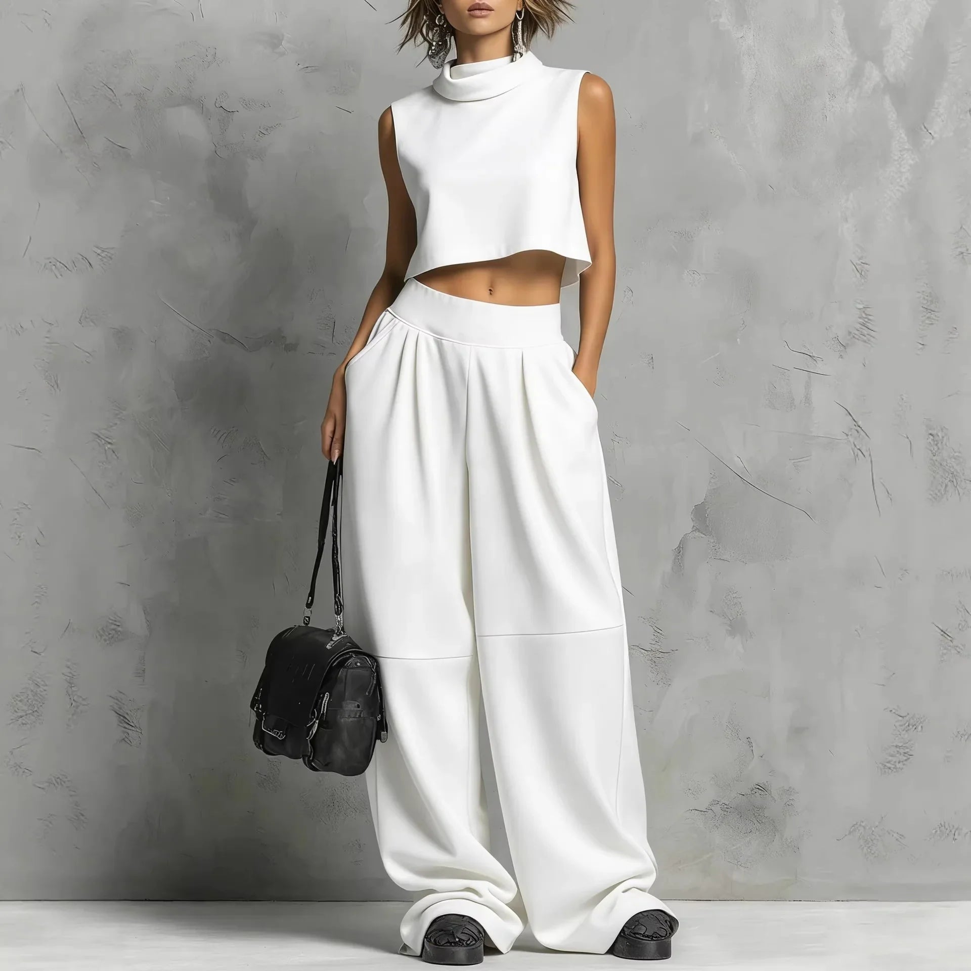 Women's Crop Top & Trouser Set
