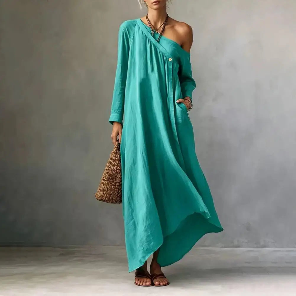 Women's One Shoulder Maxi Dress