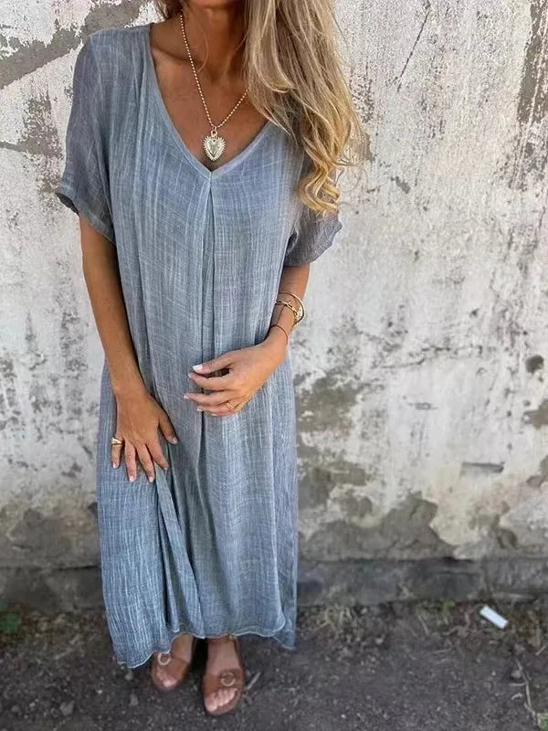 Women's Casual V Neck Maxi Dress