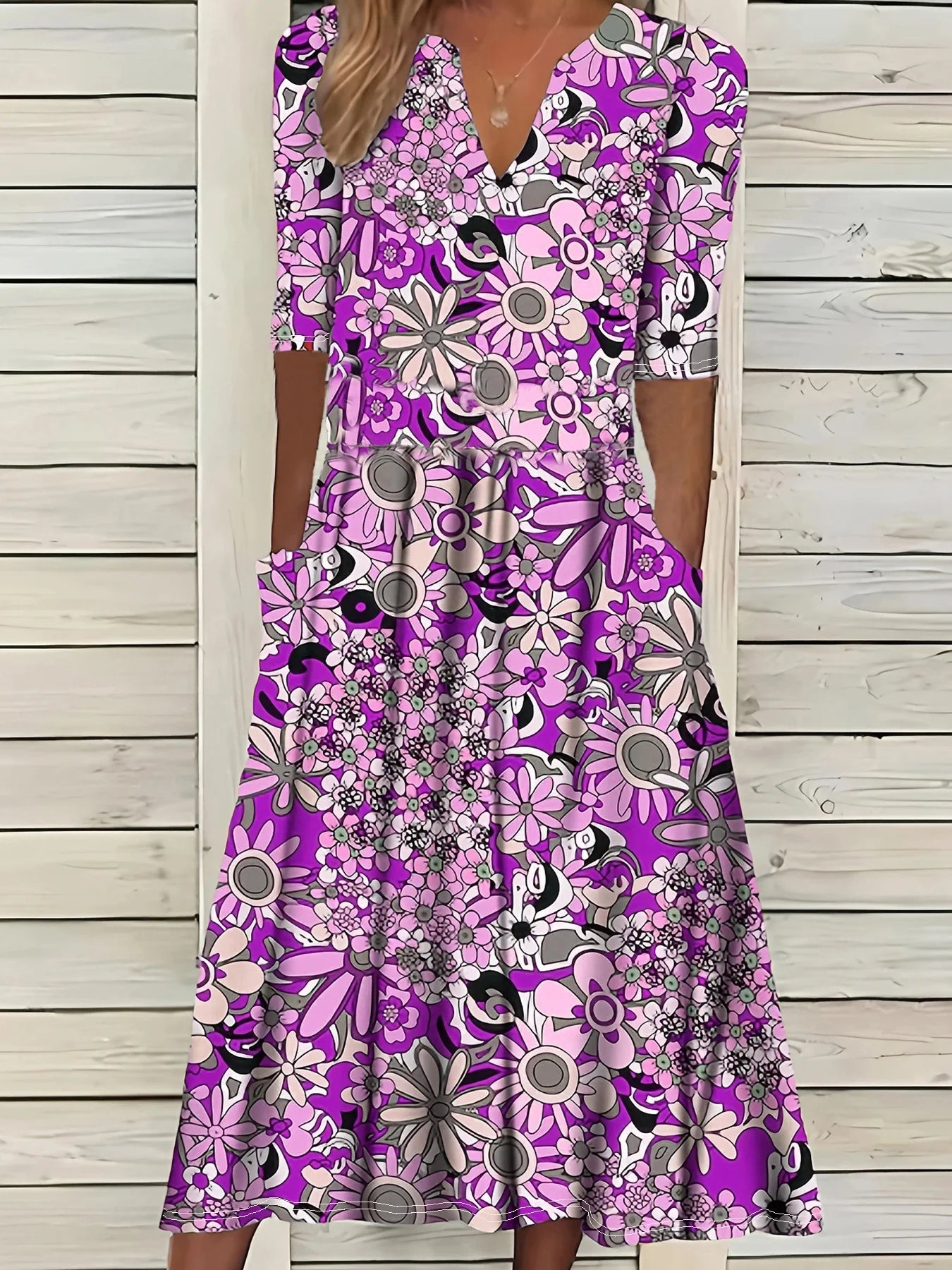 Women's Vintage Floral Maxi Dress