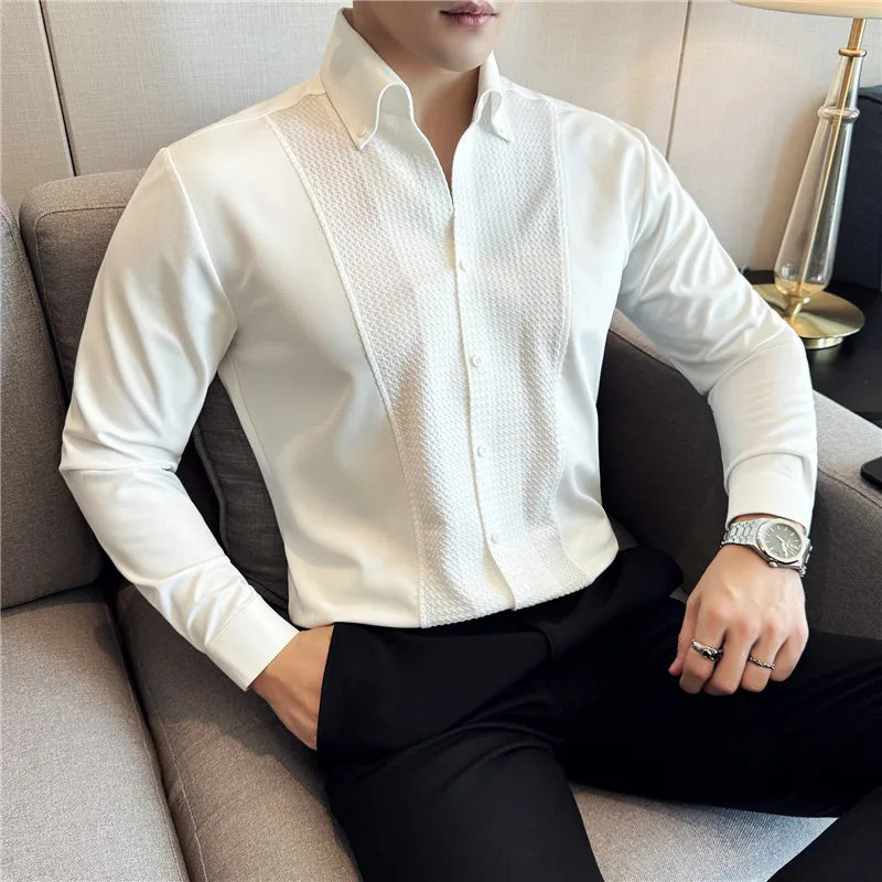 Slim Fit Long-Sleeve Tuxedo Shirt